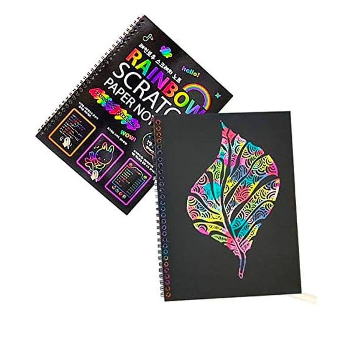 GENERICO - Libreta Raspable Scratch Art Raspar y Dibujar Pack 4 Unidades