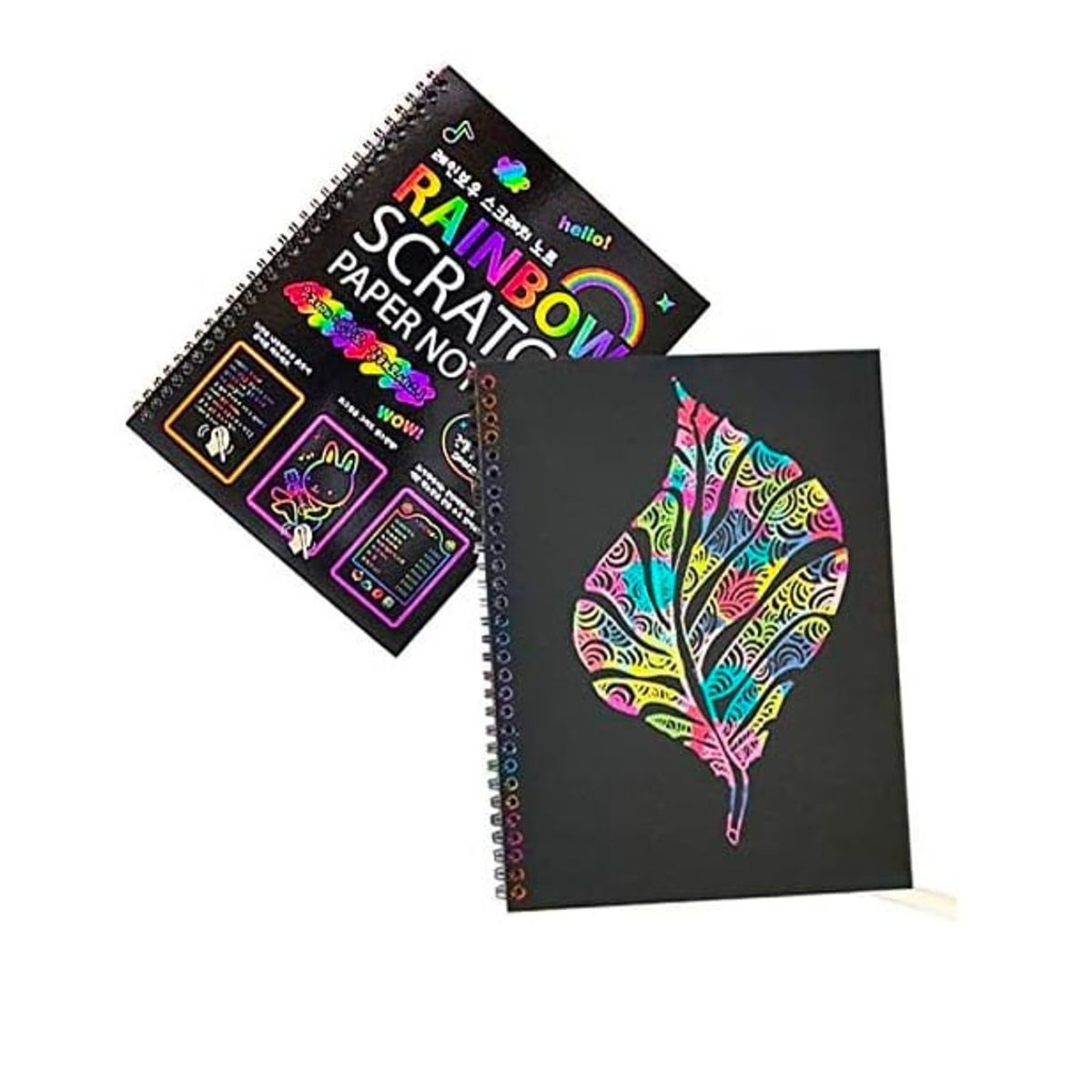 GENERICO - Libreta Raspable Scratch Art Raspar y Dibujar Pack 4 Unidades