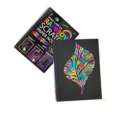 GENERICO - Libreta Raspable Scratch Art Raspar y Dibujar Pack 4 Unidades