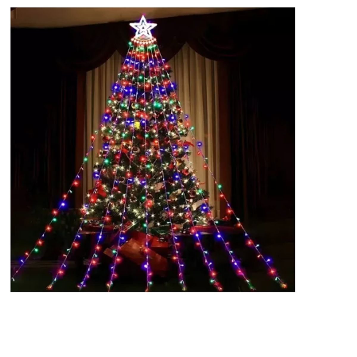 GENERICO - Luces Cascada Arbol Navidad Guirnalda Luz Navidad Solar Led