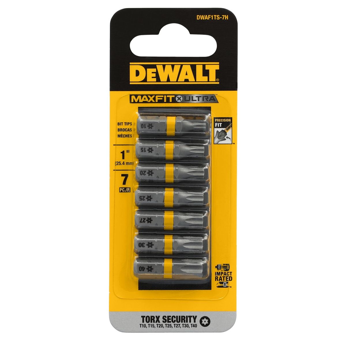 DEWALT - Set 7 puntas torx 1” MAXFIT DEWALT DWAF1TS-7H