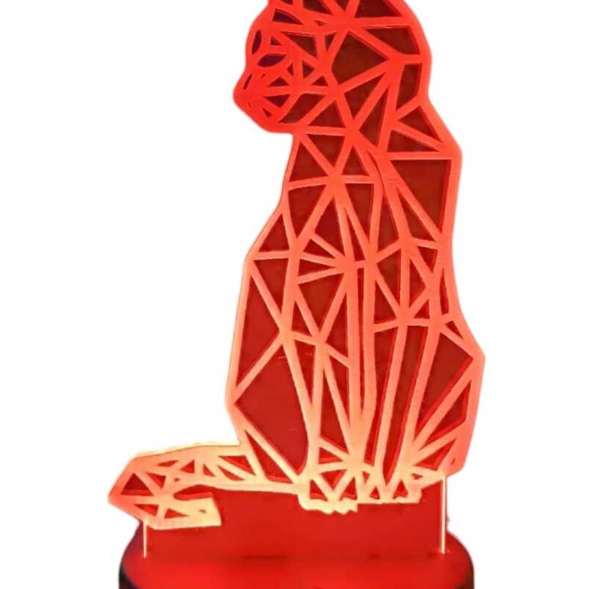 GENERICO - Lampara ilusión 3D Gato De 7 Colores