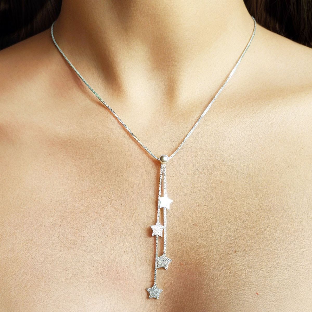 COGGIOLA - Set Aros Collar Estrellas Plata Fina 925