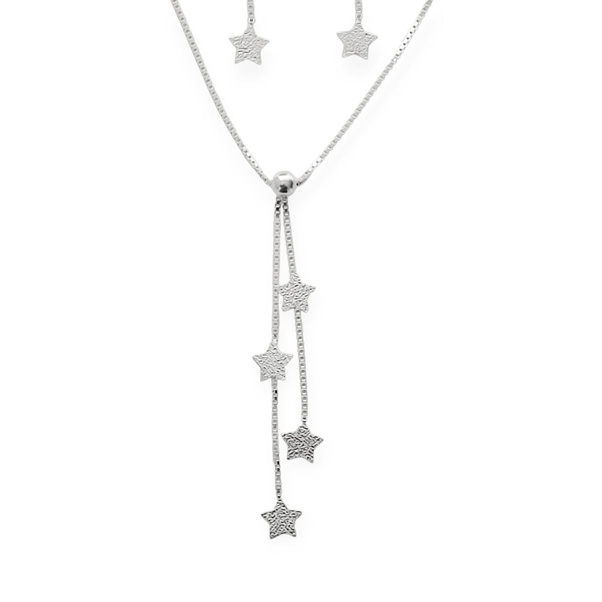 COGGIOLA - Set Aros Collar Estrellas Plata Fina 925
