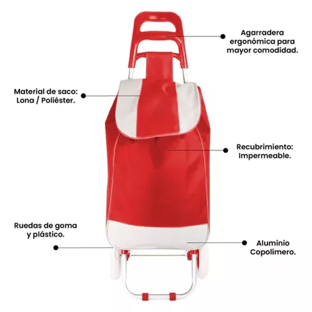 GENERICO - Carrito De Compras Plegable De Tela 30kg Carrito De Feria