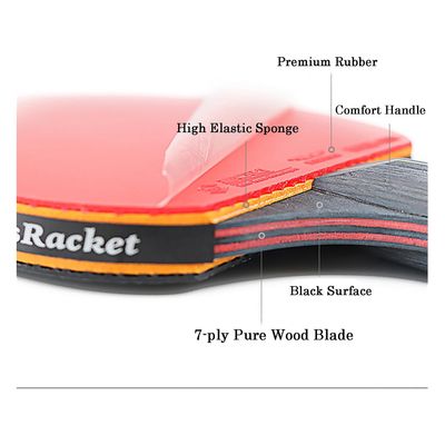 Imagen 2 del producto Set Paletas Ping Pong Tenis Mesa Boli 6 Estrellas +3 Pelotas