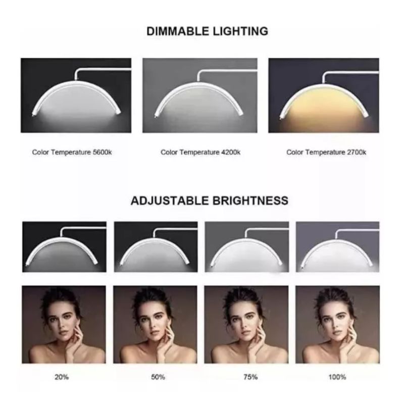 GENERICO - Lampara Para Pestañas Led Media Luna Estética Hogar Blanca