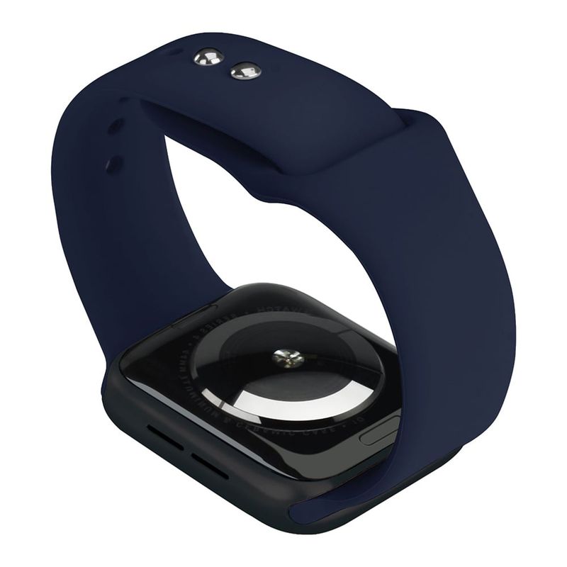 GENERICO - Correa Silicona Para Apple Watch 42 44 45 46 49mm Azul Marino