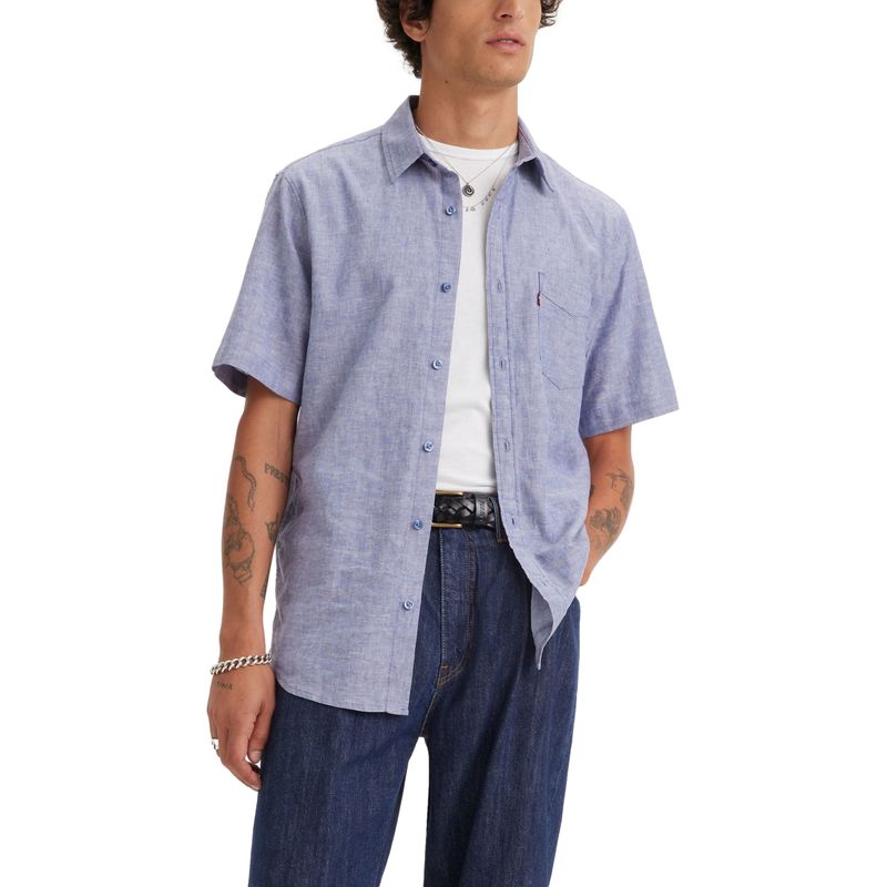 LEVIS - Camisa Hombre SS Sunset 1 Pkt Standrd Azul Levis