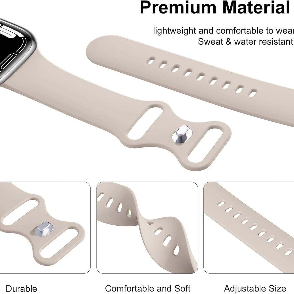 GENERICO - Correa Silicona Para Apple Watch 38 40 41 42mm Blanco