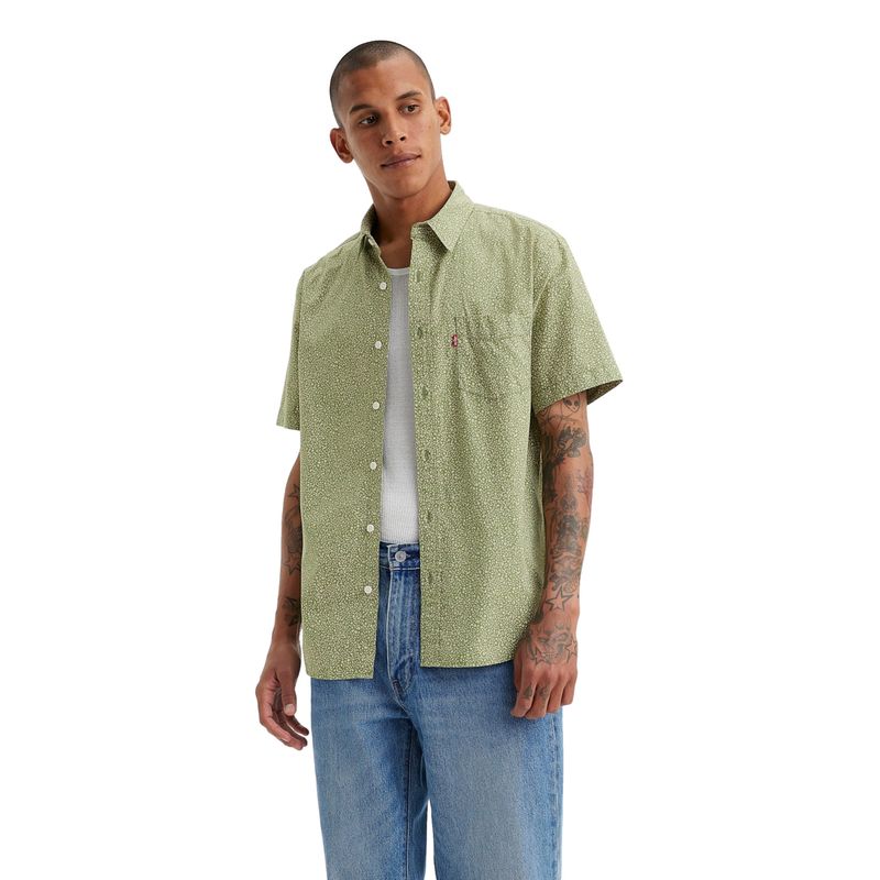 LEVIS - Camisa Hombre Ss Classic Standard Verde Levis