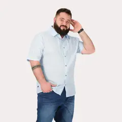 GANGSTER - Camisas Mc Algodón Pinhal Celeste