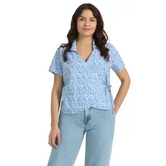 DOCKERS - Blusa Mujer Wrap Regular Fit Azul
