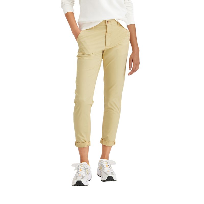 DOCKERS - Pantalón Mujer Weekend Chino Slim Ankle Fit Amarillo Dockers