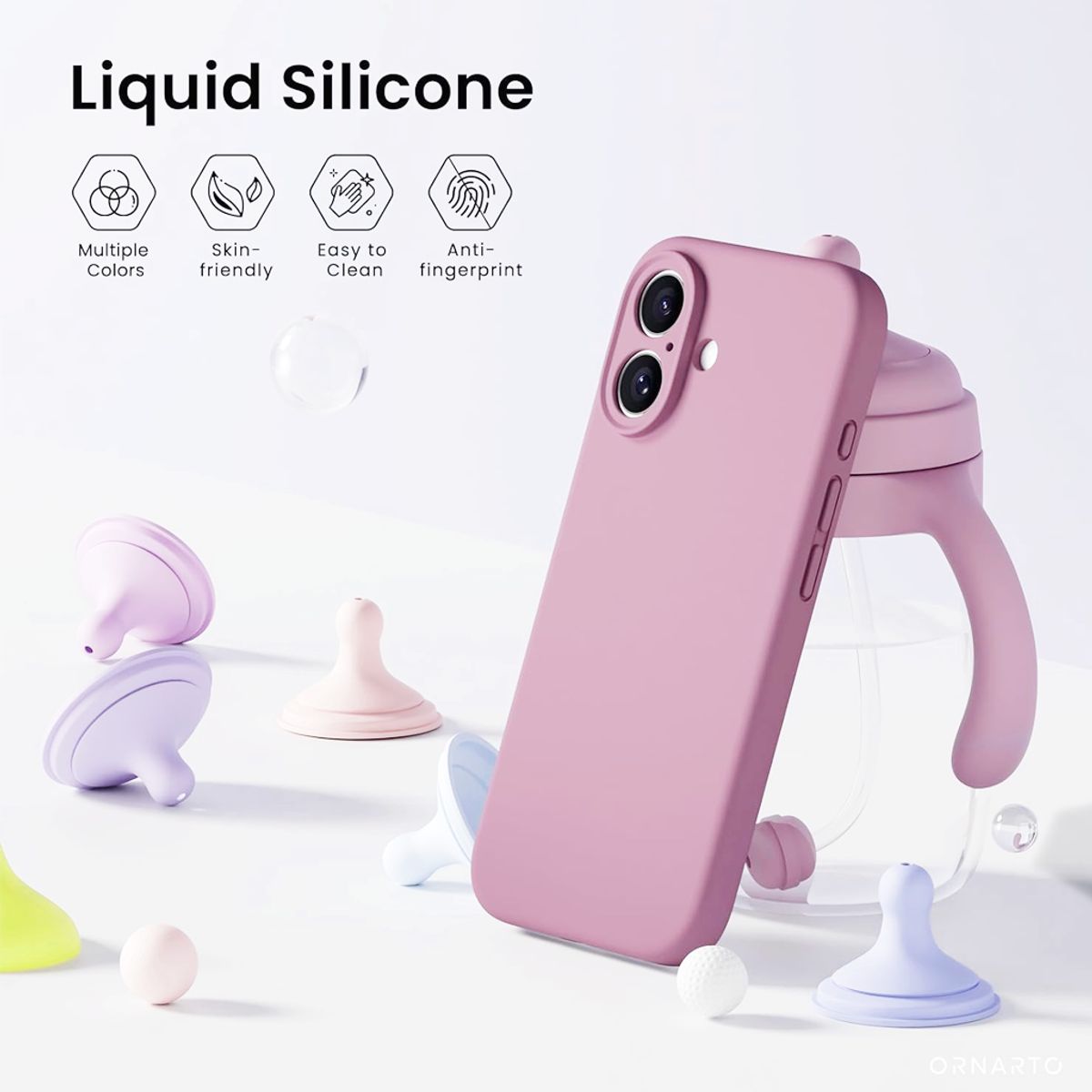 GENERICO - Carcasa para iPhone 16 Silicona Antigolpes Protector de Camara