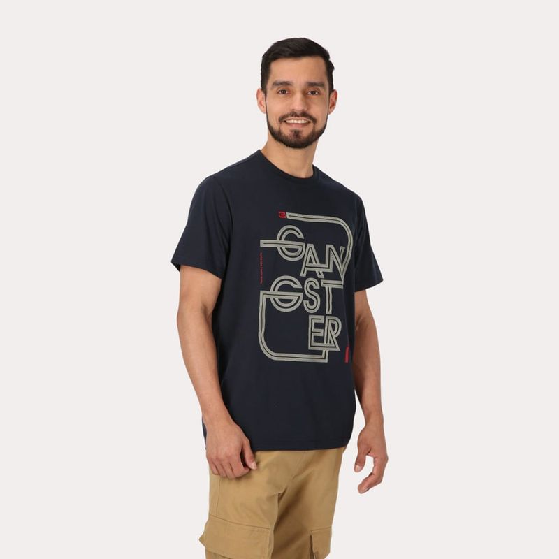 GANGSTER - Polera Mc Básica  Atalaia Azul Gangster