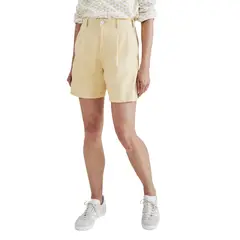 DOCKERS - Short Mujer Original Khaki Pleated Amarillo