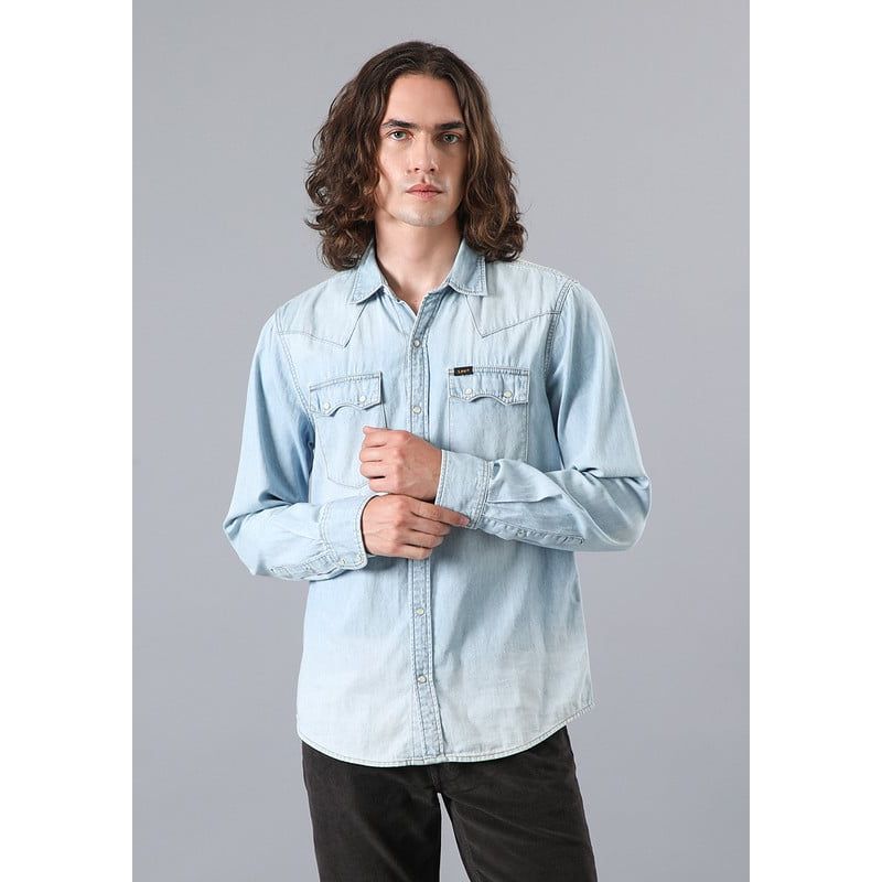 LEE - Camisa Regular Lee Western Azul Claro