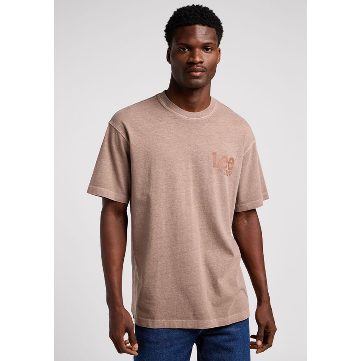 LEE - Polera Loose Fit Logo Tee Café