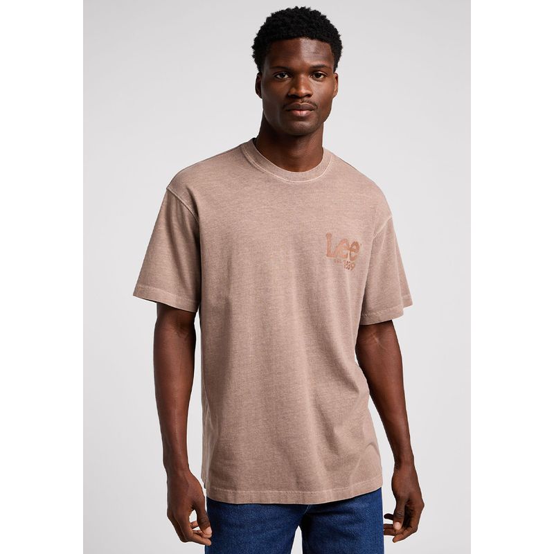 LEE - Polera Loose Fit Logo Tee Café