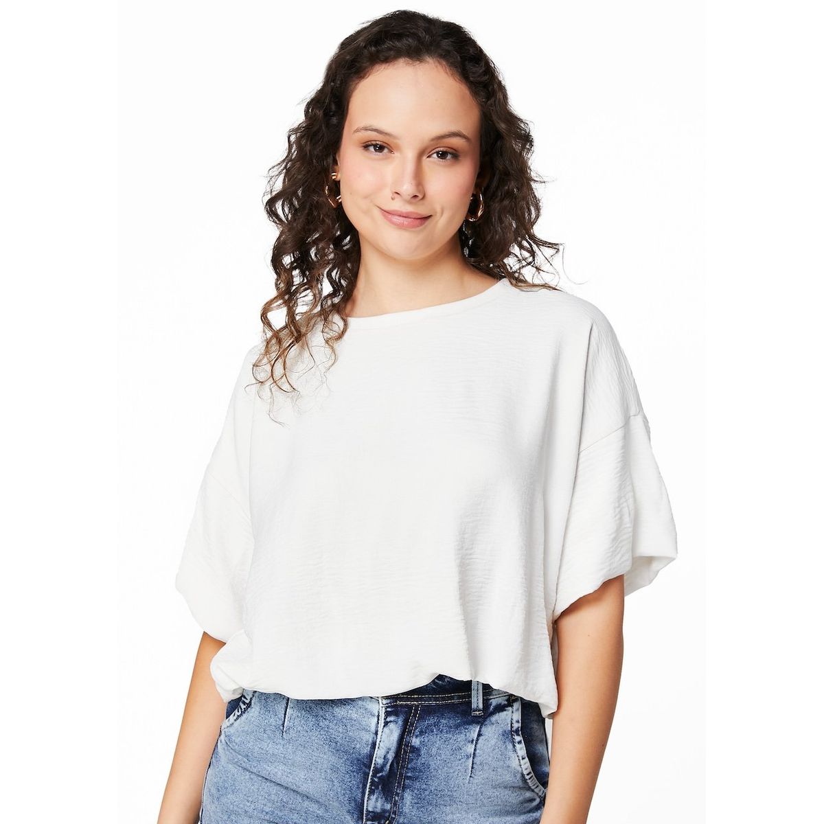 EFESIS - POLERA EBBE REGULAR OVERSIZE GLOBO - Negro