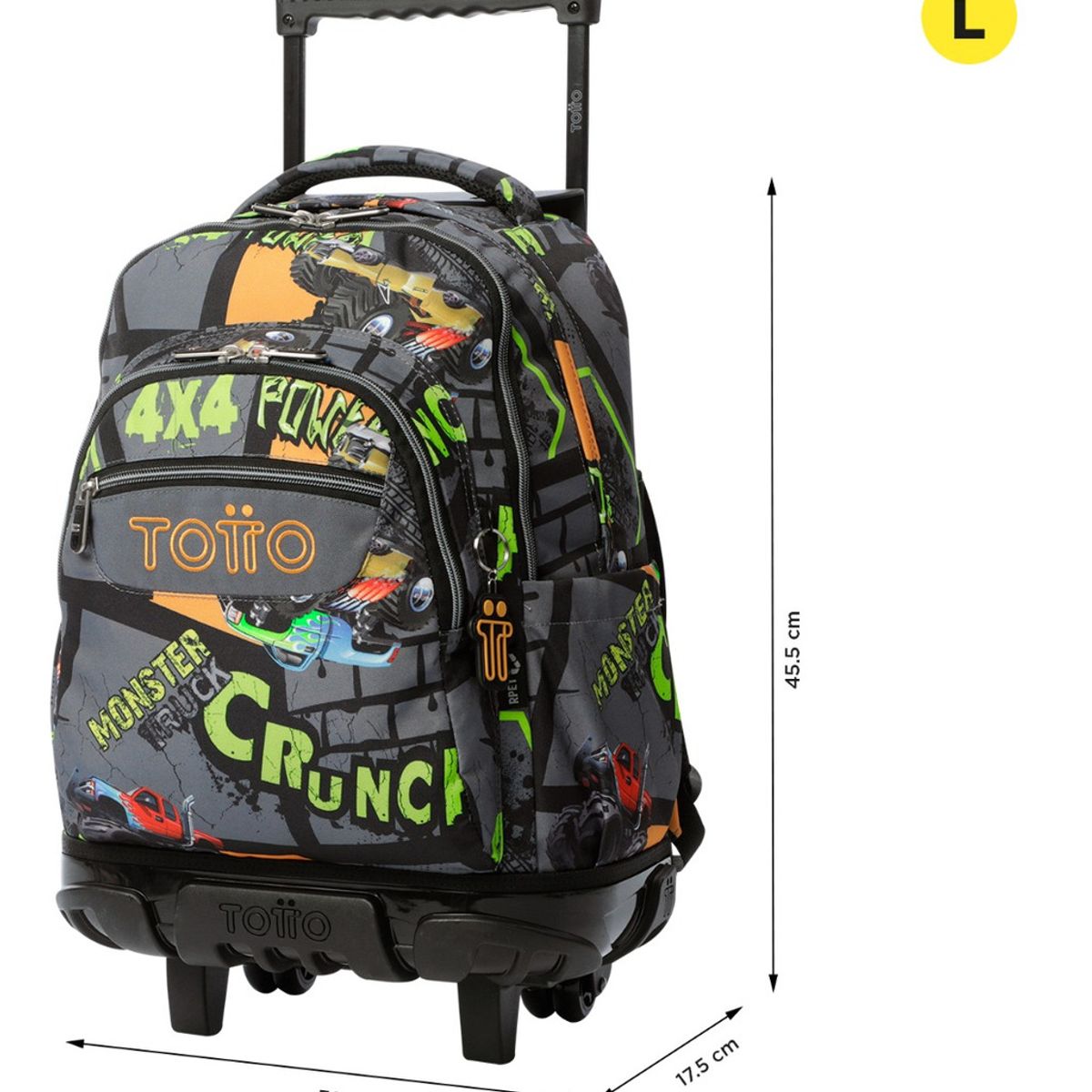 TOTTO - Mochila Escolar Totto Rpet Impermeable con Ruedas Niño 26L