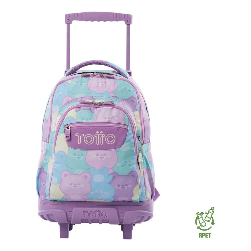 TOTTO - Mochila Escolar Totto Rpet Impermeable con Ruedas Niña 26L