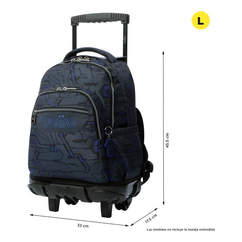 TOTTO - Mochila Escolar Totto Rpet Impermeable con Ruedas Niño 26L