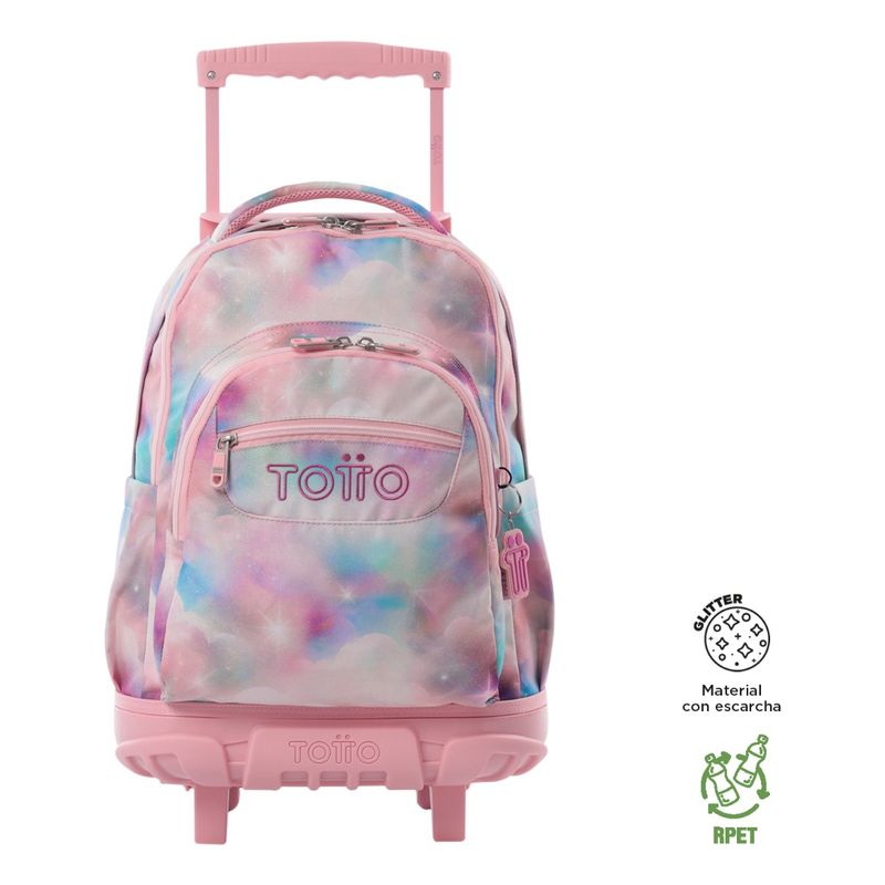 TOTTO - Mochila Escolar Totto Rpet Impermeable con Ruedas Niña 26L