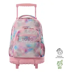 TOTTO - Mochila Escolar Rpet Impermeable con Ruedas Niña 26L