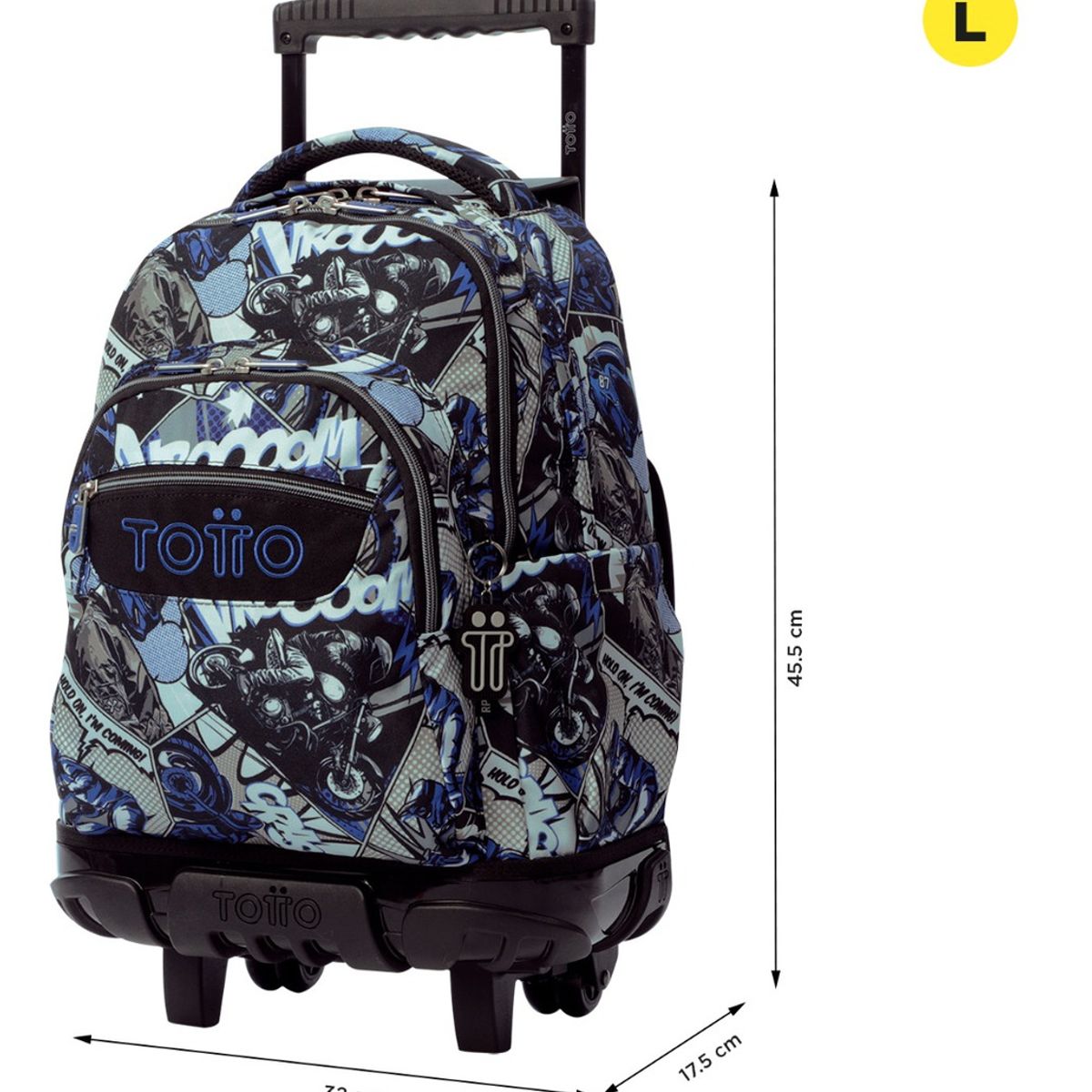TOTTO - Mochila Escolar Totto Rpet Impermeable con Ruedas Niño 26L