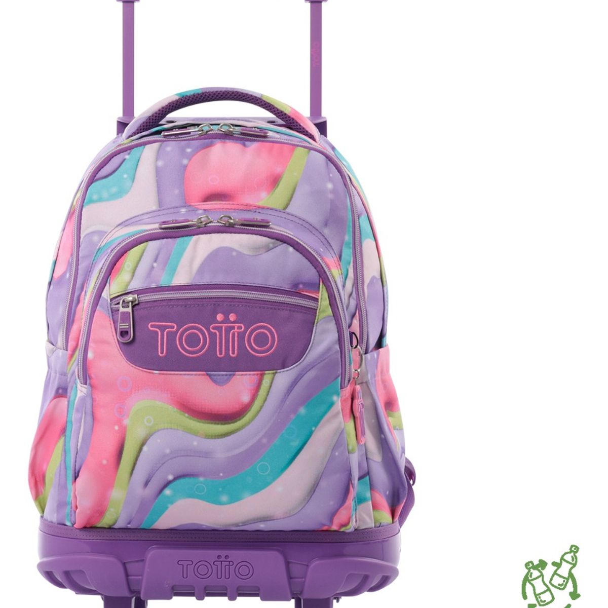 TOTTO - Mochila Escolar Totto Rpet Impermeable con Ruedas Niña 26L