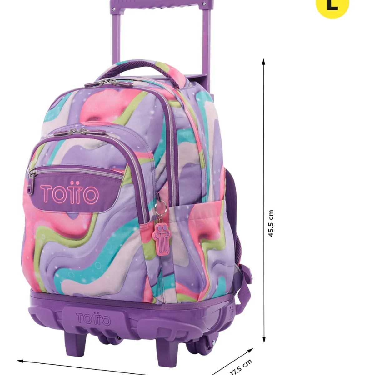 TOTTO - Mochila Escolar Totto Rpet Impermeable con Ruedas Niña 26L