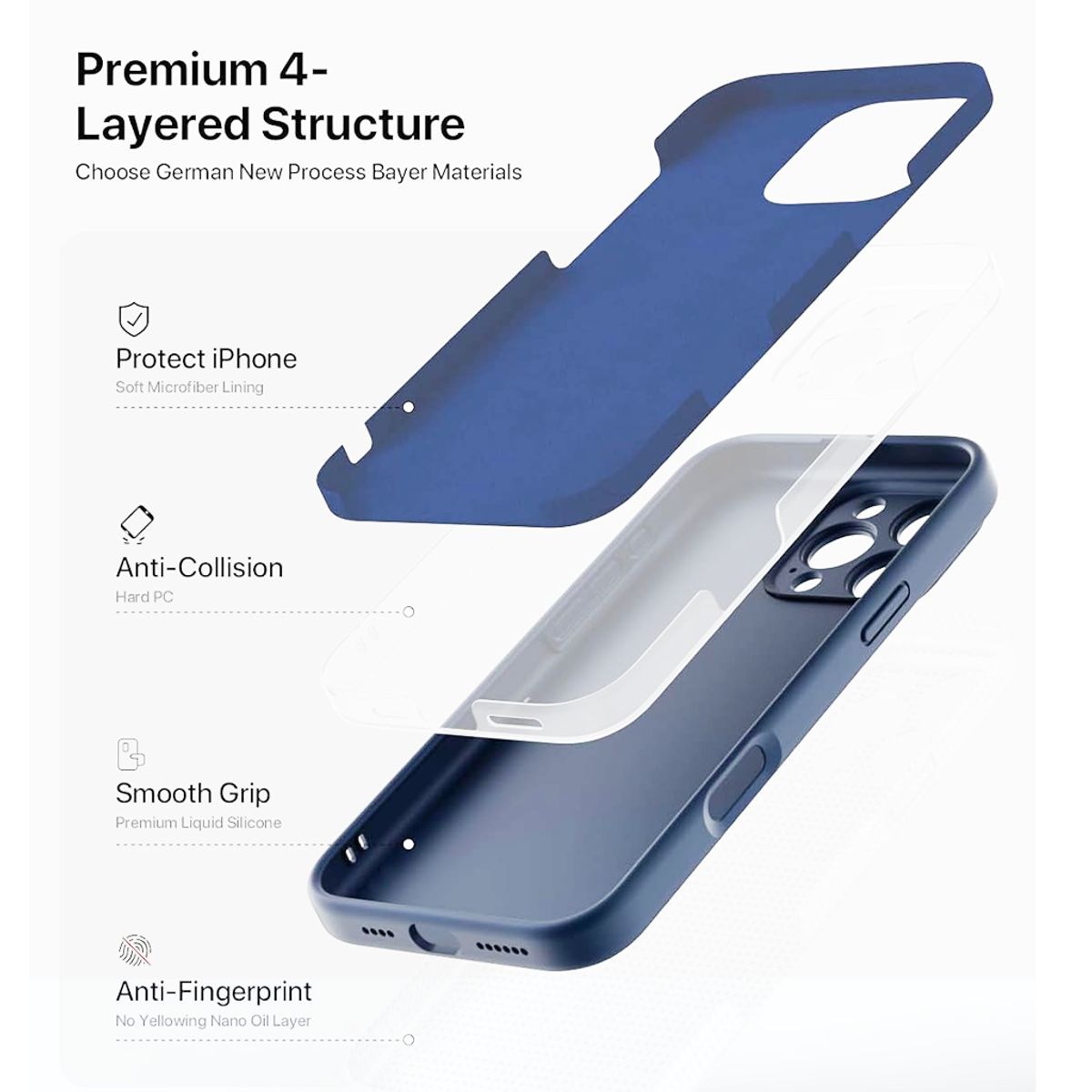 GENERICO - Carcasa para iPhone 16 Pro Silicona Antigolpes Protector de Camara