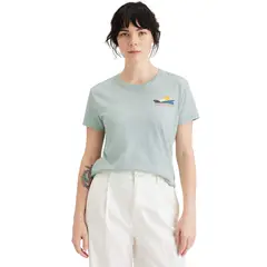 DOCKERS - Polera Mujer Graphic Slim Fit Gris