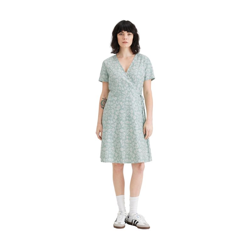 DOCKERS - Vestido Mujer Wrap Celeste Dockers