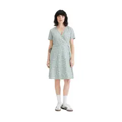 DOCKERS - Vestido Mujer Wrap Celeste