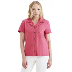 DOCKERS - Blusa Mujer Camp Collar Regular Fit Fucsia