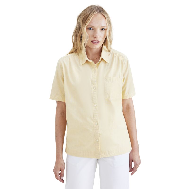 DOCKERS - Blusa Mujer Button Up Regular Fit Amarillo Dockers