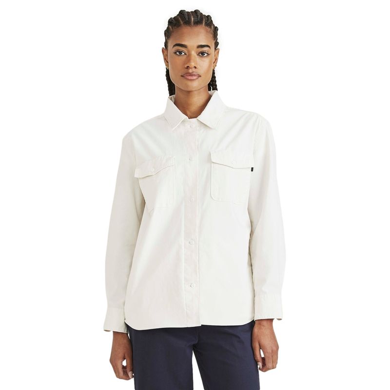 DOCKERS - Blusa Mujer Relaxed Fit Blanca Dockers