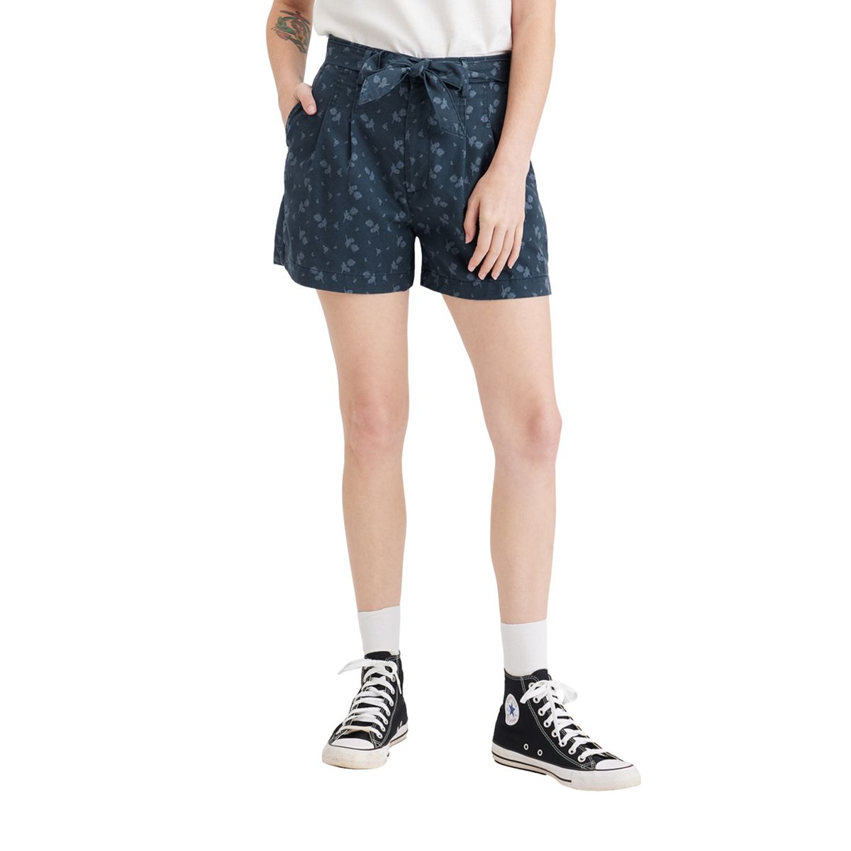 DOCKERS - Short Mujer Tie Front Azul Dockers