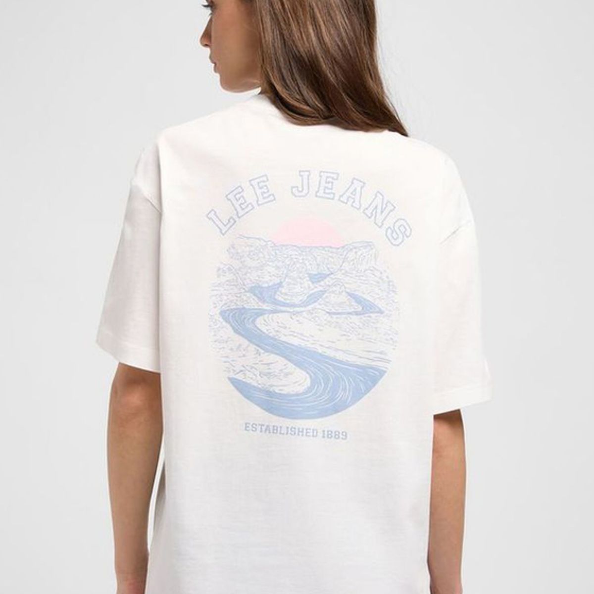 LEE - Polera Relaxed Fit Loose Graphic Beach Tee Blanco