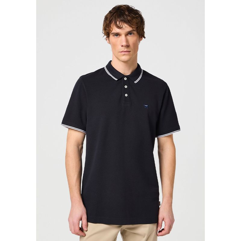 WRANGLER - Polera Regular Fit Refined Polo Oxford Pique Negro
