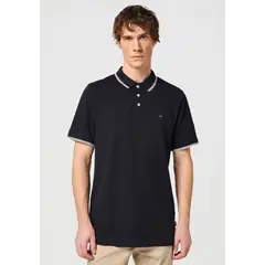 WRANGLER - Polera Regular Fit Refined Polo Oxford Pique Negro