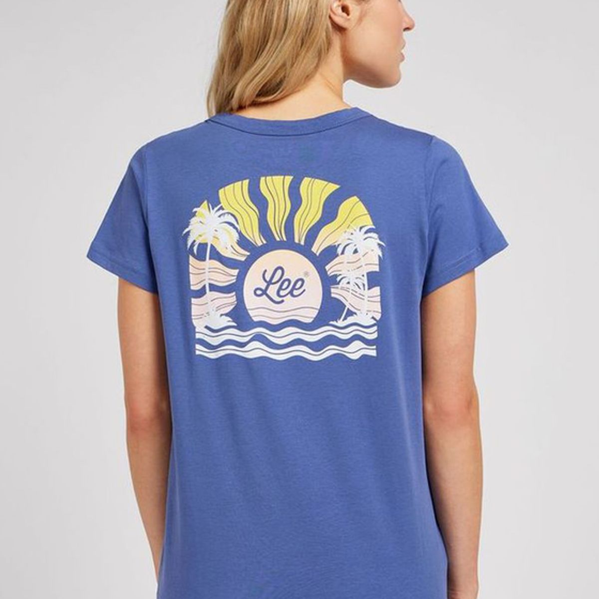 LEE - Polera Regular Fit Graphic Beach Tee Azul