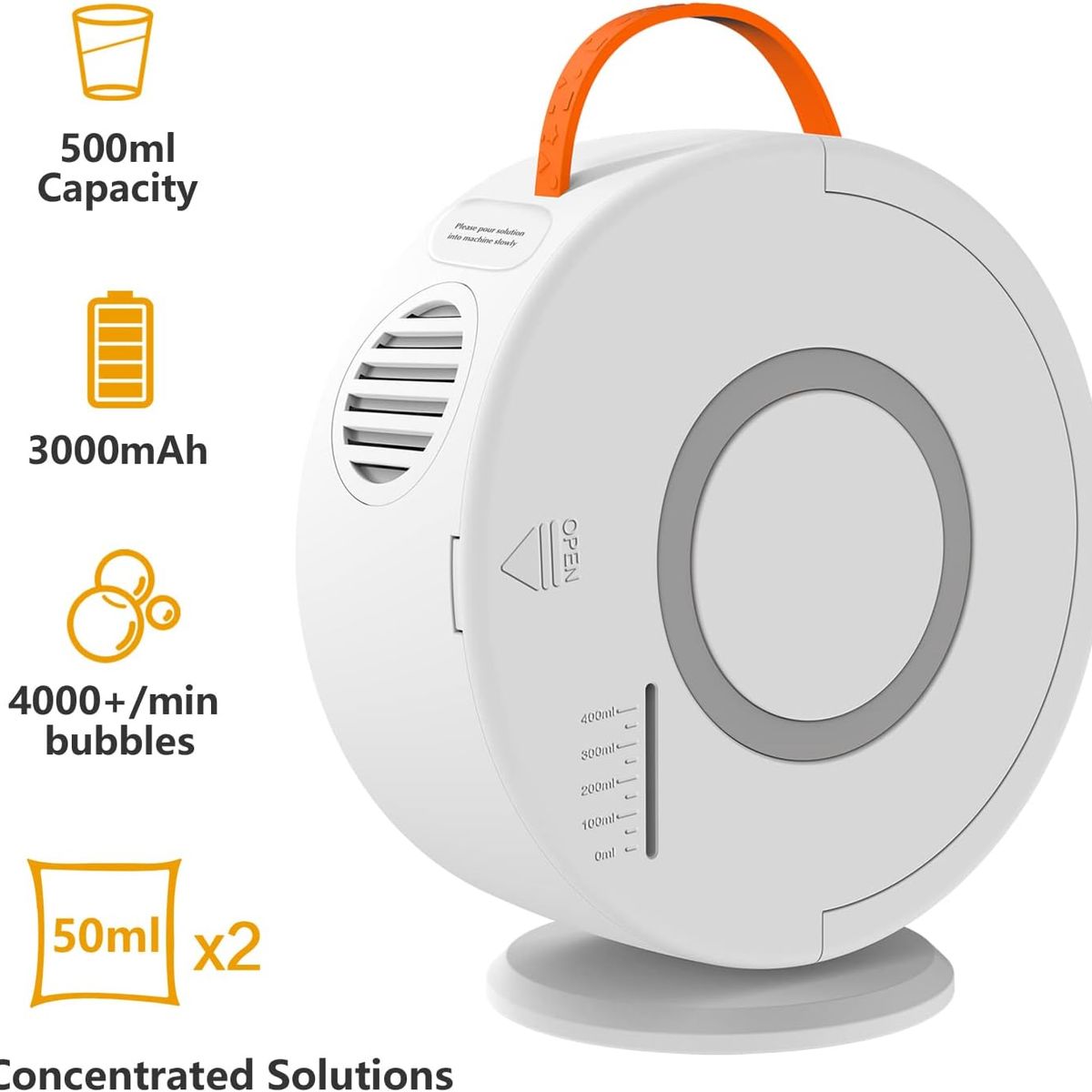 GENERICO - Máquina Burbujas Portátil Giratoria 360° + Liquidos