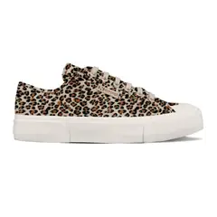 SUPERGA - Zapatilla 2630 Stripe Classic Leopard Print - Café