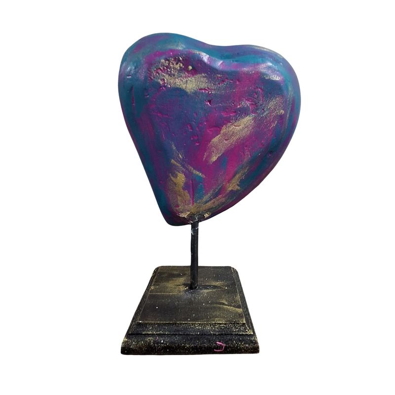 DECOMONDO - Corazón Pedestal Degradado Violeta