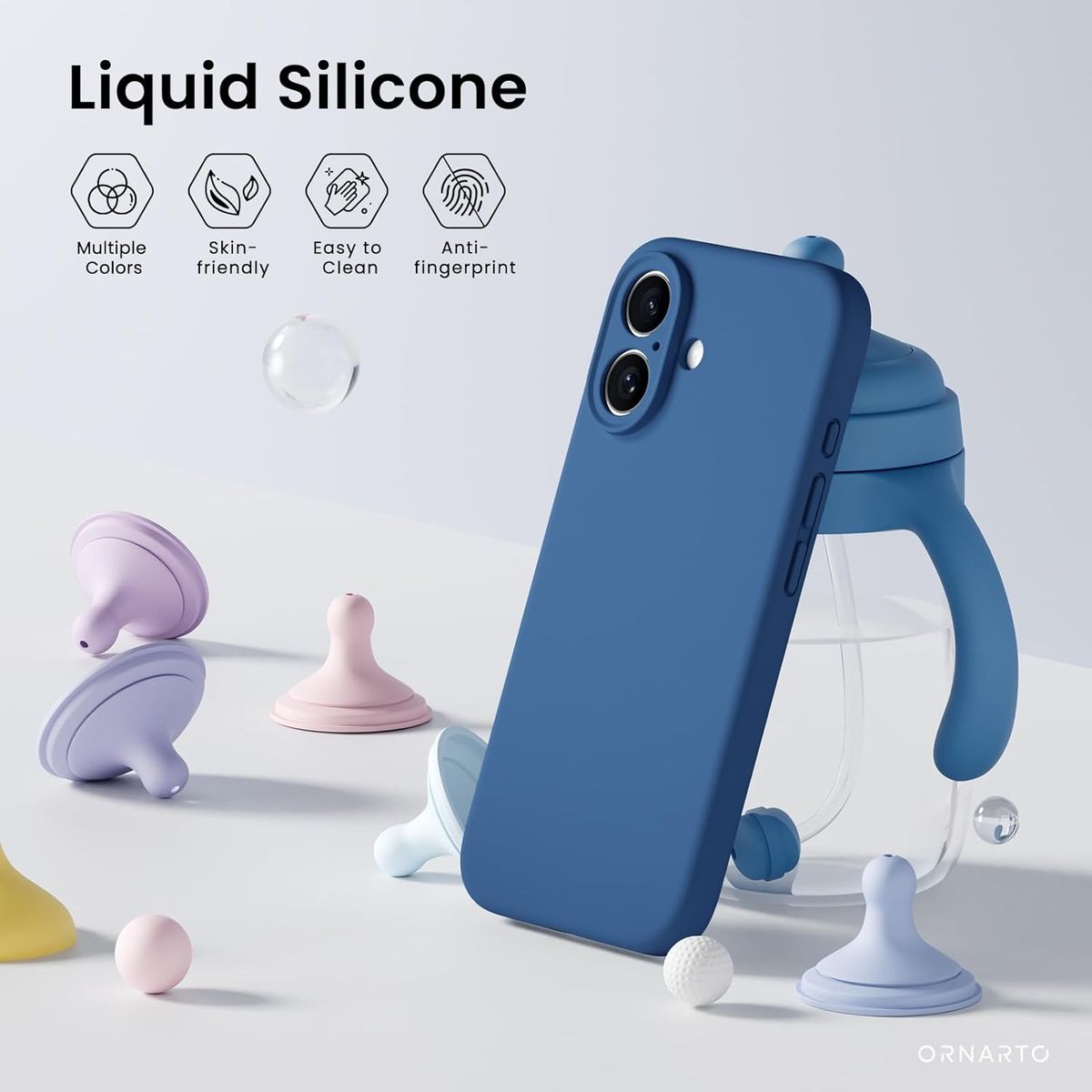 GENERICO - Carcasa para iPhone 16 Silicona Antigolpes Protector de Camara