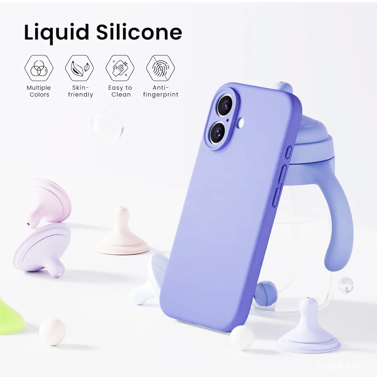 GENERICO - Carcasa para iPhone 16 Silicona Antigolpes Protector de Camara